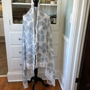 Incredible raw silk Indian dupatta shawl scarf hand dyed w hand applied tassels